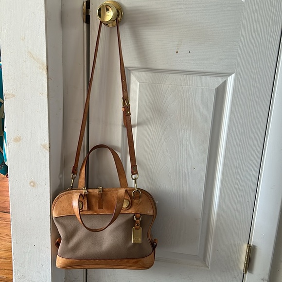 🦆Dooney & Bourke Classic Leather & Canvas Crossbody Satchel - Picture 4 of 12